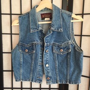 Cropped denim vest - Vintage 90s